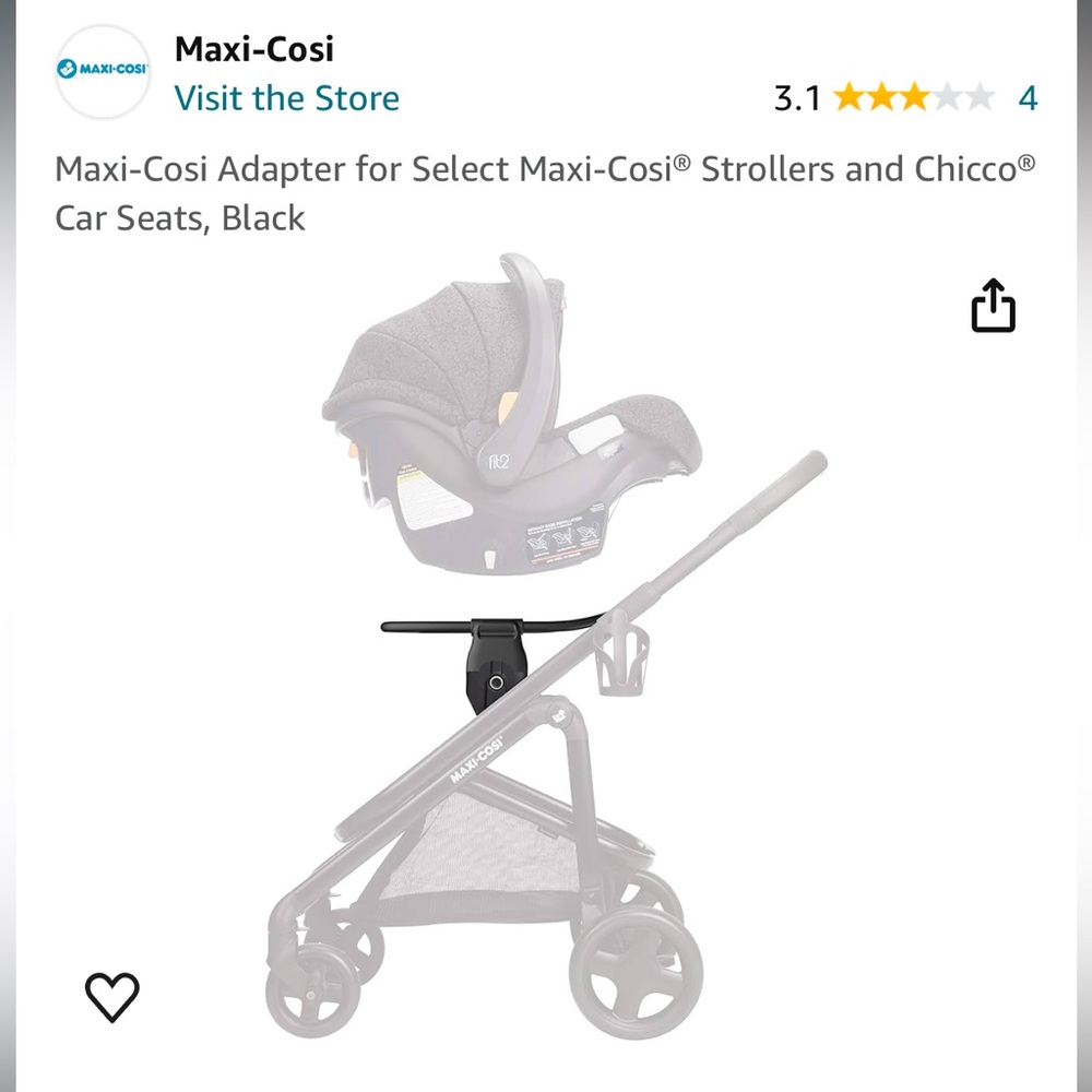 Maxi-Cosi Adapter for Select Maxi-Cosi® Strollers and Chicco® Car Seats, Black